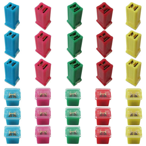 2026 Car Fuse Kit With 30-Piece Standard And Low Profile Box Fuses, Wide 20A To 60A Amperage Range, Dual-Style Box Fuses