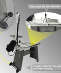 Heavy Duty Benchtop Horizontal Vertical Bandsaw, 110V 1/2HP with tilting vise and adjustable scale for precise cutting.