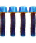 Ultra Lightweight Titanium M6x25mm Bolts 4 Pack Hex Socket Screws For Motorcycle And Bicycle CNC Upgrades Burnt Blue Finish