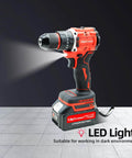 Cordless Drill Set For Makita 18V Battery Compatible, 1500 RPM Brushless Motor, LED light, on display with battery
