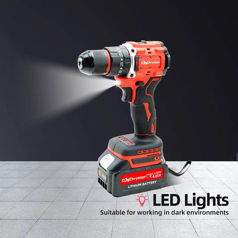 Cordless Drill Set For Makita 18V Battery Compatible, 1500 RPM Brushless Motor, LED light, on display with battery