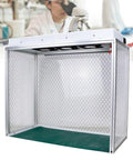 Pro Grade Clean Room Workbench Featuring Triple Fan Draft And Electrostatic Curtain, Heavy Duty Aluminum Lab Bench for Clinical Testing.