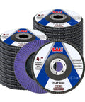 20 Pack Ceramic Flap Discs 60 Grit 4.5 Inch Diameter 0.875 Inch Arbor Bevel Type 29 for Angle Grinders, industrial grade