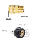 LIULO TOOL 4-pack pressure washer quick-connect kit: brass M22-14mm to 3/8 in adapters and black plug with swivel