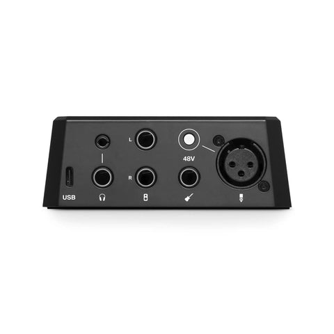 Rear view of USB C Audio Interface With XLR And Hi Z Input Autosetup Clipguard Compressor And Denoiser Dope Studio Sound In Minutes