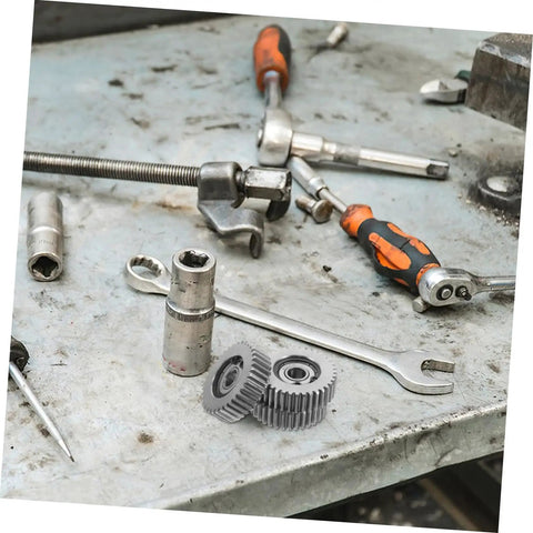 Beefy 36 Tooth Motor Gear Set With Washers 3 Pcs Steel Gears For Electric Bicycle Folding Scooter Hub Motor Replacement Parts on workbench