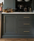 Champagne Bronze Cabinet Pulls 10 Pack 5 Inch Center To Center Knurled Kitchen Cabinet Handles on dark cabinets
