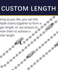 Bulk 500 Pieces Ball Chain Keychains, 3.9 Inch Beaded Dog Tag Chains, Silver Nickel Plated Key Chain Links, Connector Chains For Keychains, 2.4mm Bead Size, custom length shown