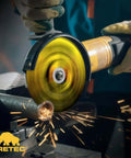 57 Piece 3 Inch Die Grinder Cut Off Wheel Set for Metal and Stainless Steel in use, sparks flying, cutting steel pipe