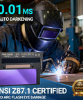 Welder using Auto Darkening Welding Lens Shade 11 With True Color Blue Technology, 2 X 4.25 Inch, Ultra Fast 0.15ms Switching