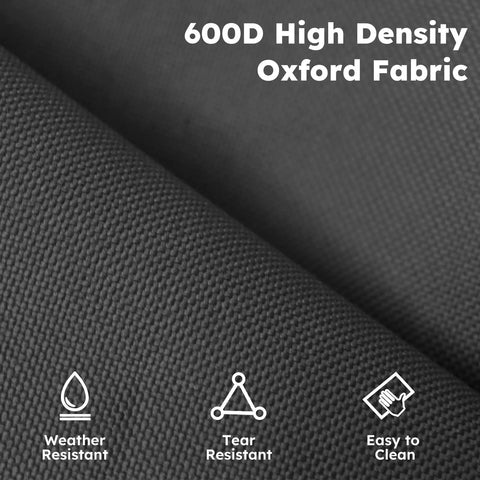 Oversized Padded Zero Gravity Lounge Chair With Cup Holder Foldable Patio Recliner 600D Oxford Fabric close-up texture in black