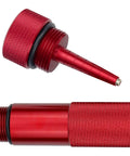 EU2200i Generator No Mess Oil Change Funnel And Magnetic Dipstick Kit, red 6061 aluminum, shown unscrewed