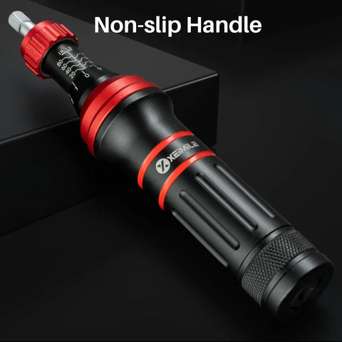Adjustable Torque Screwdriver Set From Ten To Eighty In Lb With One Quarter Inch Bit Holder and Non-slip Handle for DIY Bicycle Maintenance