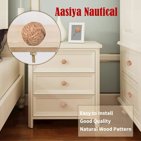 12 Pack Nautical Jute Rope Cabinet Knobs Set For Beachy Coastal Home Decor Easy Install Drawer Pulls And Door Handles Handmade Rope Knot Cabinet Hardware Perfect For Cabinets Dressers And Cupboards. Jute rope knob on white dresser