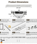 Double Row Ceiling Mounted Curtain Track System For Windows White Adjustable From 3 To 18 Feet Ultra Quiet PVC Pulleys With Silent Strips Includes Handsaw No Fuss Setup Great For Hotels Hospitals And Home Or Office Use dimensions and install steps