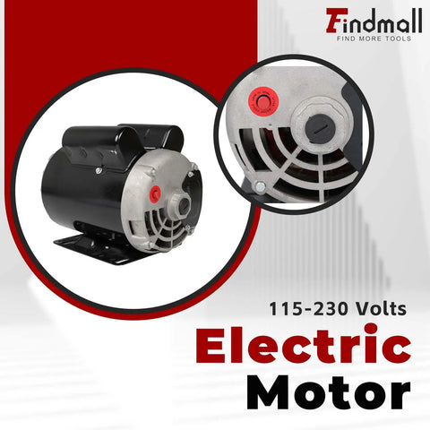 3HP Dual Voltage Air Compressor Electric Motor 115/230V 56 Frame, 5/8 Inch Shaft, CCW Rotation, 3450RPM, Single Phase