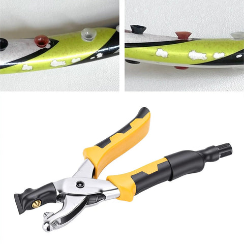 Top Shelf Heavy Duty Electric Crimping Machine For Badminton Rackets With Trumpet Pliers for quick grommet installation.