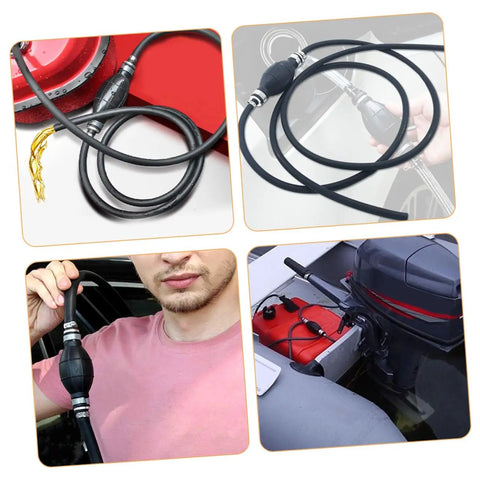 High Flow Gas Siphon Hose No Spill For Quick Liquid Transfer Hand Pump Siphon on boat fuel tank, 12mm NBR rubber hose