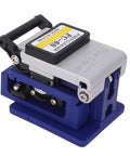 Cocoarm FC 6S Fiber Optic Splitter With Tungsten Steel Cutter, compact design for precise zero point five degree cuts, blue base.