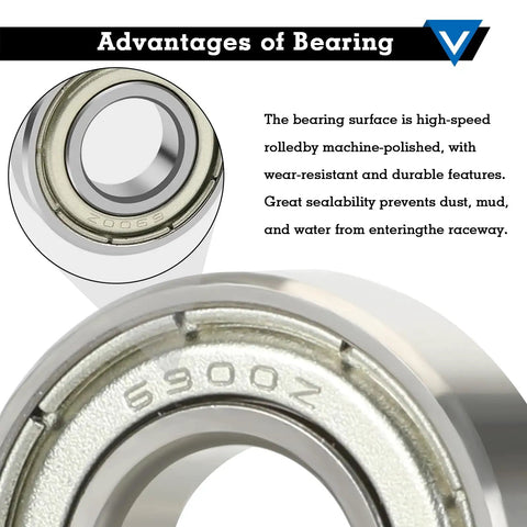 Close-up of 6900Z bearings from Beefy Mini Bike Steering Bearings Bushing Kit With 6900Z Deep Groove Ball Bearings For 98cc 100cc 196cc 200cc