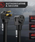 Close-up of Heavy Duty 40 Foot Welder Extension Cord For MIG TIG MMA Welders 8 AWG 40 Amp NEMA 6-50 UL Listed Heat Resistant Cable