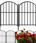 Arched Garden Fence Border Panels 17 Inch By 10 Foot 10 Pack Rustproof Metal No Dig Fence For Dogs around flower bed