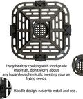 Top view of Upgraded Square Air Fryer Grill Plate For 2 Quart Instant Vortex Mini Nonstick Crisper Pan Insert Rack.