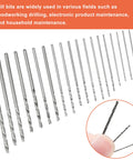 Mini Drill Bit Set 0.3mm To 1.6mm, 20-Piece HSS Micro Twist Drill Bits For Precision DIY Projects, array and close-up view