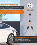 NEMA 14-30P To 14-30R And 14-50R Splitter Cord, 30 Amp Dual Outlet Adapter For EV Chargers in use with electric car