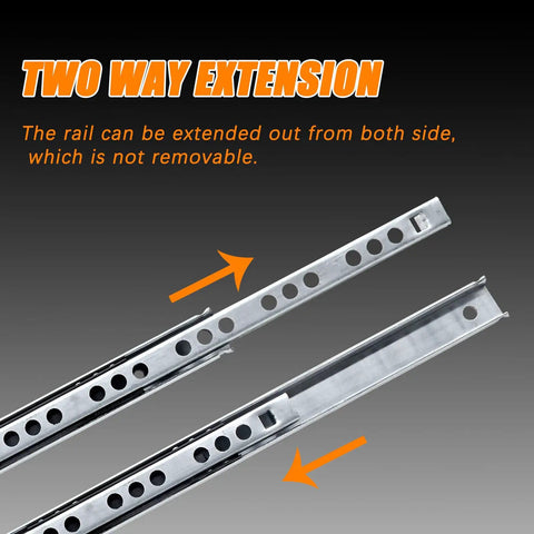 Beefy 12 Inch Metal Drawer Slides With Ball Bearing Two Way Glide For Kitchen Cabinets And Dressers, Heavy Duty Rails