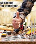 Hella Tight 4 Piece Forstner Bit Extension Shaft Extends Deep Hole Drilling Depth By Over Five Inches, showcasing high carbon steel design and tools.