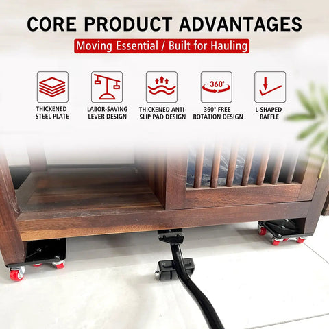 Heavy Duty Furniture Dollies Set With 360 Degree Swivel Casters And Smooth Rolling Wheels demonstrating core product advantages.