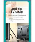 Anti Tip TV Straps 2 Pack Adjustable No Drill Safety Straps For Flat Screen TVs Secure Wall Or Furniture Mount Baby Proofing Essential Keeps Your TV From Tipping Over packaging with installation photos