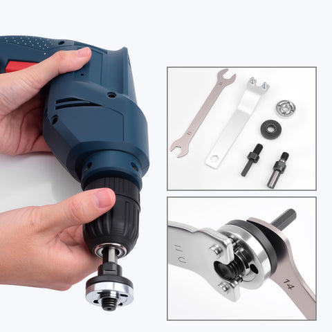 Angle Grinder Drill Adapter Kit All In One Ready To Go With 10mm And 6mm Arbor Mandrels Includes Spanner Wrenches Flange Nuts