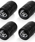 Aluminum Tire Valve Stem Caps 4 Pack Black Easy Snap On Install No Tools Needed Corrosion Resistant Wheel Air Valve Caps For Toyota Corolla RAV4 Highlander And Most Cars