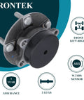 Front Wheel Bearing Hub Assembly For Nissan Rogue 2008 2013 And Nissan Rogue Select 2014 Plus Sentra Two Point Five Liter Four Cylinder 2007 2012 With Five Lug And ABS Affordable Replacement Part For Easy Install Smooth Ride And Reliable Performance - front view showing 5 lugs and ABS sensor