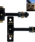 Three Quarter Inch T Bolt Gate Hinges With Thickened Solid Steel And Bearings, black finish, for wood or metal fences, 700 lb capacity