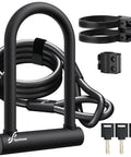 Heavy Duty Bike U Lock With 18mm Shackle And 6ft Security Cable For Road Mountain Electric And Folding Bikes, Portable Lock With Sturdy Mounting Bracket, Water Dust Scratch Resistant, Built Tough So You Can Lock Down Your Ride.