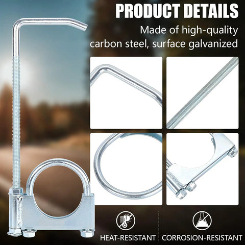 Beefy 4 Inch Universal Exhaust Clamp With Rear Hanger Set Of 2 Heavy Duty Steel Galvanized Exhaust Hanger Clamp For 4 Inch Pipe