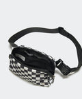Two Way Zipper Fanny Pack For Women Water Resistant Nylon Belt Bag With Adjustable Strap Crossbody Ready Checkered Black Waist Pack