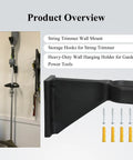 Heavy Duty Wall Mount For Garden Tools And Trimmer Storage, Holds Up To 250 Lb, shown with mounting screws