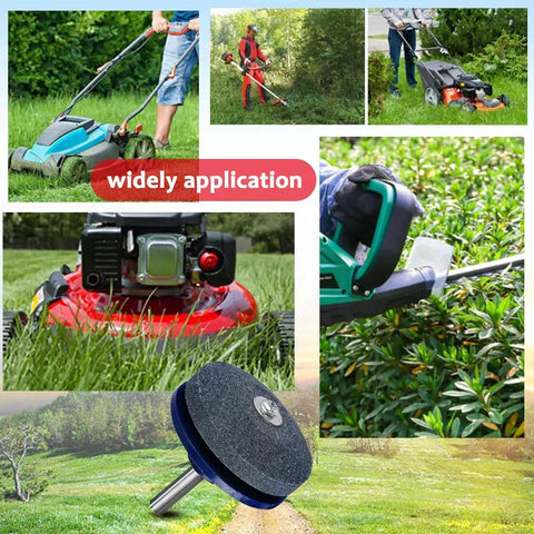 Blue Five Pack Lawn Mower Blade Sharpener For Any Power Drill With Corundum Stones in garden tool applications