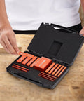 Pro Grade Router Table Setup Bars Kit, 14 Piece Precision Aluminum Blocks With Laser Engraved Size Markings in storage case