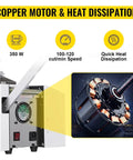 YS-100 Auto Heat Shrink Tube Cutter With 350W Micro Computer Control featuring a 350W copper motor for efficient cutting.