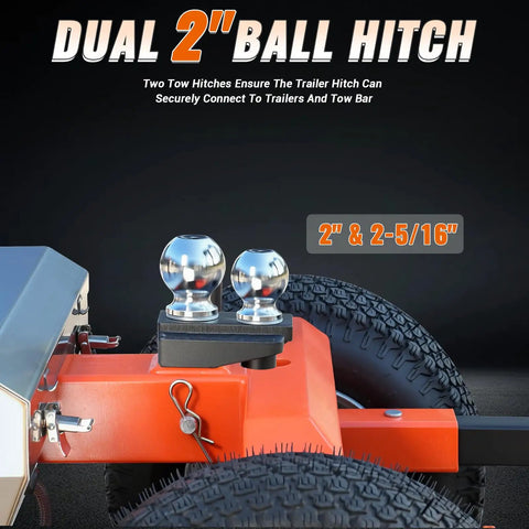 Heavy Duty Electric Trailer Dolly With 7500 Lbs Capacity, 24V 800W Motor Power, six wheel dual 2" ball hitch for secure towing.