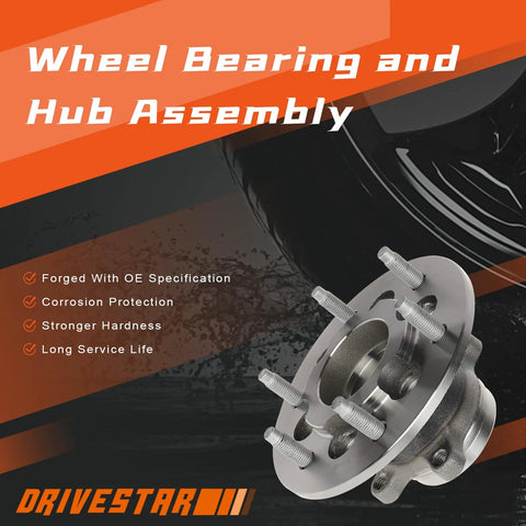 Front Wheel Hub And Bearing Assembly For Chevy Colorado 2009 To 2012 And GMC Canyon 2009 To 2012 2WD, 6 Lug, ABS