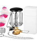 Go To Portable Camping Lantern With Adjustable Brightness And Warm Glow Rugged Copper And Stainless Steel Build shown with accessories