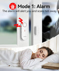 Two Pack Kid Safe Home Door Alarm System With 2 In 1 Chime And Alarm Three Level Volume Control Loud 98 Decibel Alerts For Doors Windows Rooms Garage RVs Pool House, white plastic door sensor