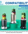 Replacement 32oz Blender Cup Set With 2 Extractor Blades And 2 Rubber Gaskets For 600W And 900W Blenders on display