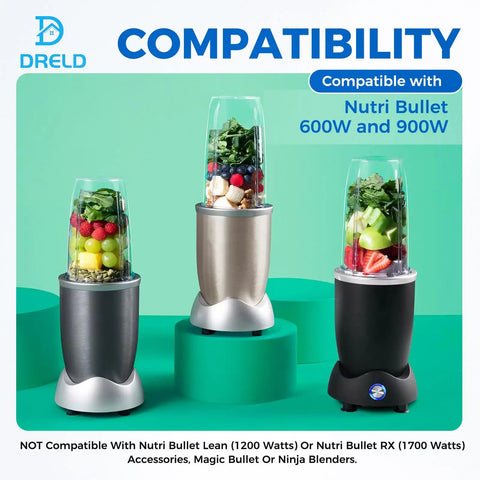 Replacement 32oz Blender Cup Set With 2 Extractor Blades And 2 Rubber Gaskets For 600W And 900W Blenders on display